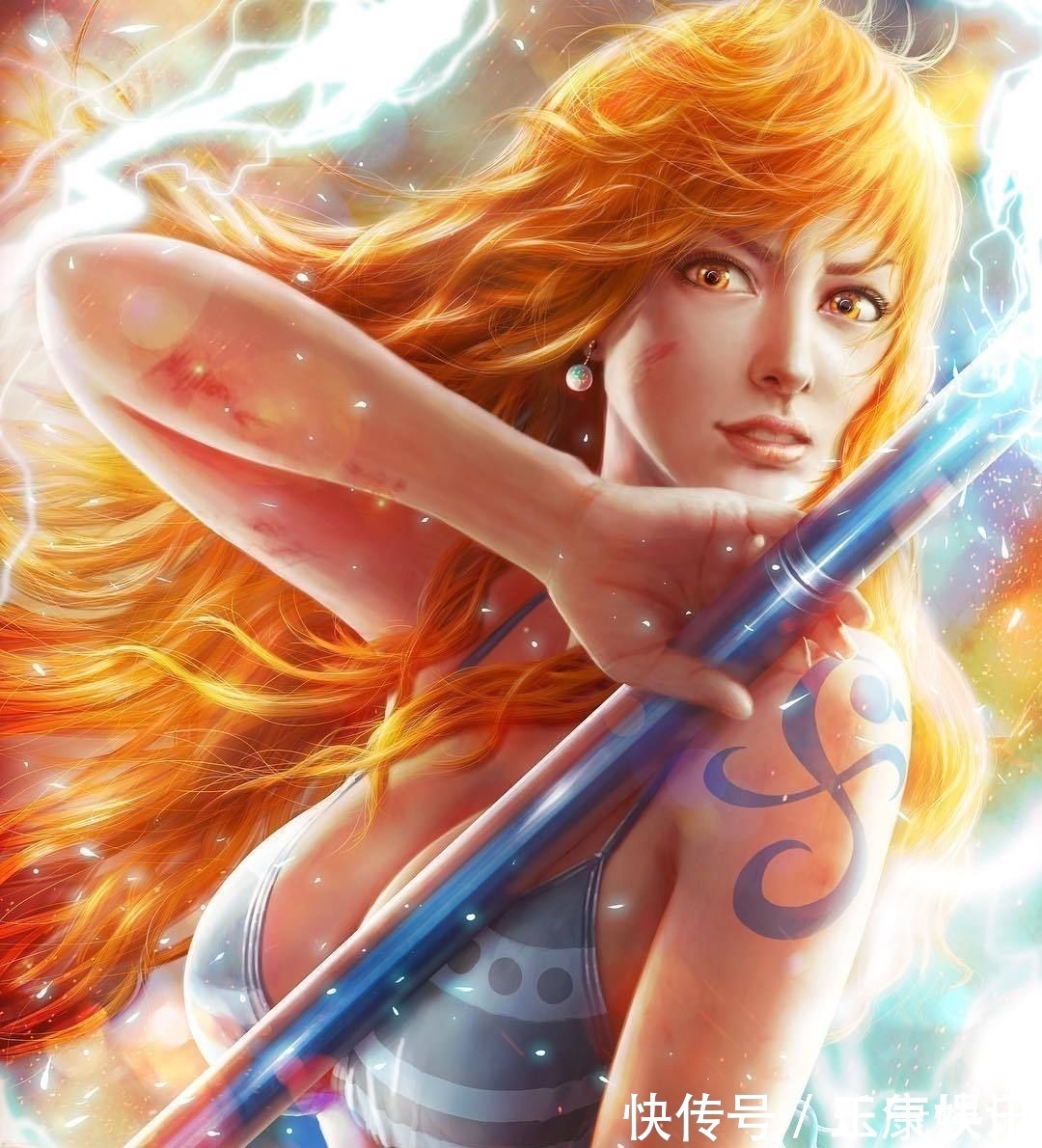 动漫人物|国外画师绘制超写实动漫人物,娜美御姐范十足,索隆的龙卷风帅炸