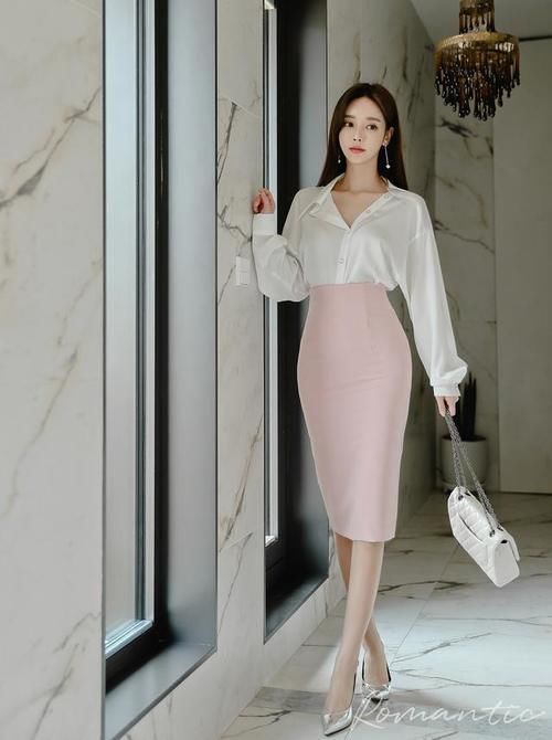 孙允珠活力穿搭：衬衣+包臀裙，4款小清新职业装推荐