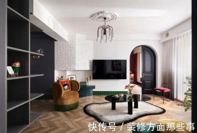 复古风|121平新房,复古风的设计,绿色的点缀,装饰出高雅格调