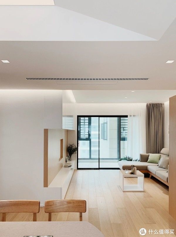 客厅|97平居室,无主灯照明全屋无死角!