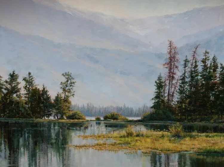 油画&她的风景油画清新自然，浪漫且又淳朴