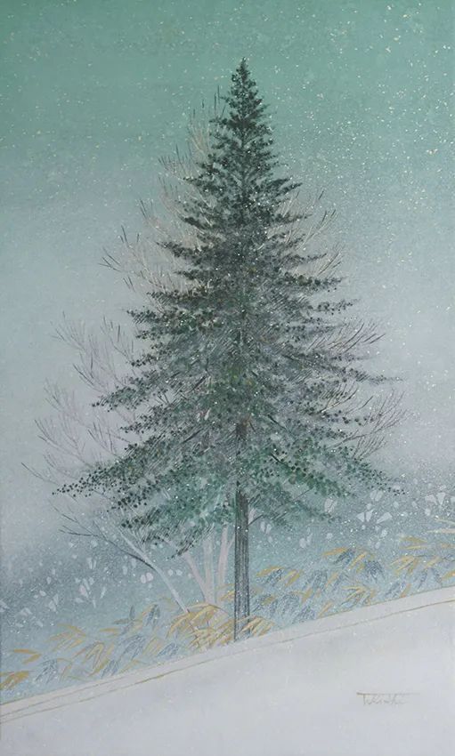 画家#这位日本画家的画有一种静谧的精致感,唤起一种沉思、空灵的感觉