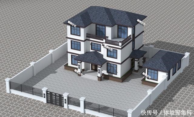 白墙|灰瓦白墙新中式别墅,厨房单独建,方便又卫生!