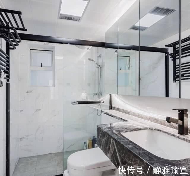 淋浴房|漂亮95㎡现代简约三房,全屋配色太美了,进门就被迷住了晒晒