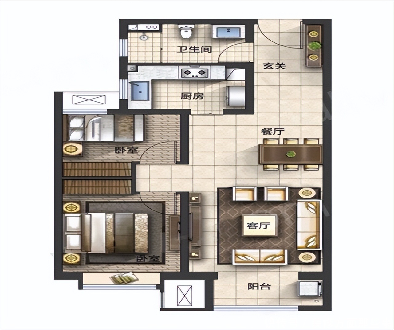 装修|87平简约风二居室,深灰色的木纹肌里诉说着年轮和岁月