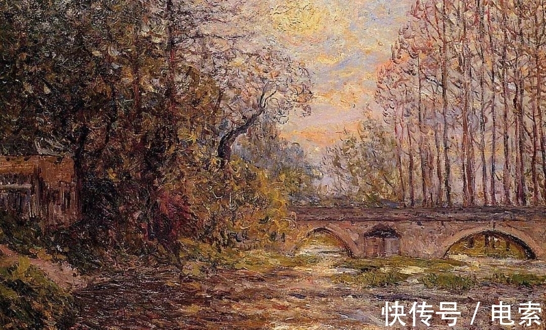 风景@他是法国著名印象派画家,风景油画集合众家之技法,然后自成一格