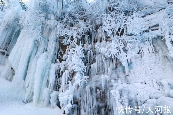 河南|大寒时节迎降雪，河南云台山雪景雾凇美若仙境｜组图