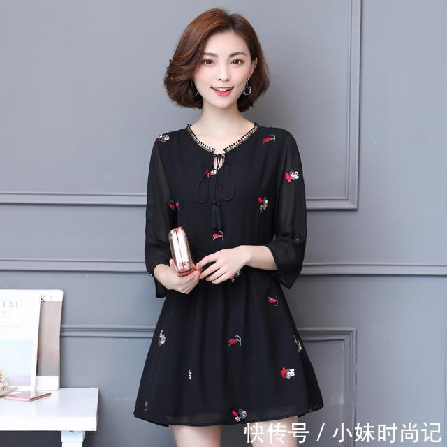 版型 时尚优雅的大码连衣裙,最喜欢第五款,修身显瘦还减龄哦