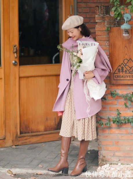 连衣裙|秋冬建议多穿“大衣+靴子”,内搭毛衣、连衣裙、牛仔裤真时髦