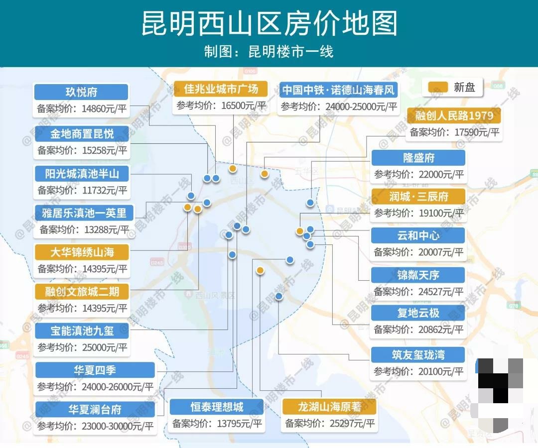 片区|昆明100盘房价地图出炉!买房必看!