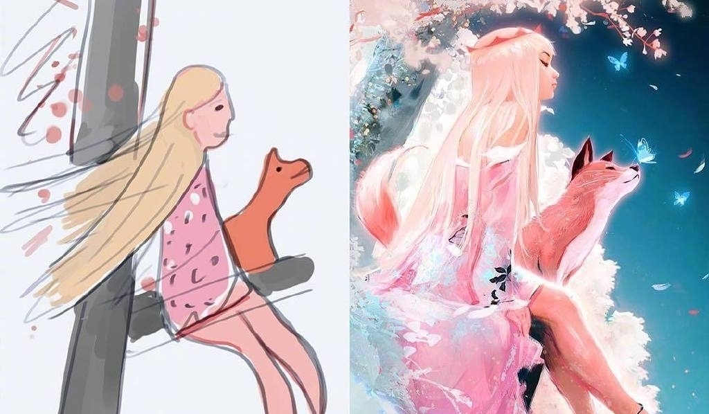 tran#都说画师是魔术师,看到这位儿子改母亲的涂鸦我信了