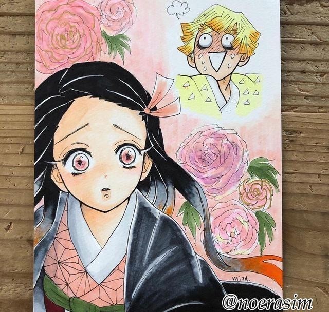 惊艳|大神手绘《鬼灭之刃》,精准还原漫画角色,丰富色彩超惊艳