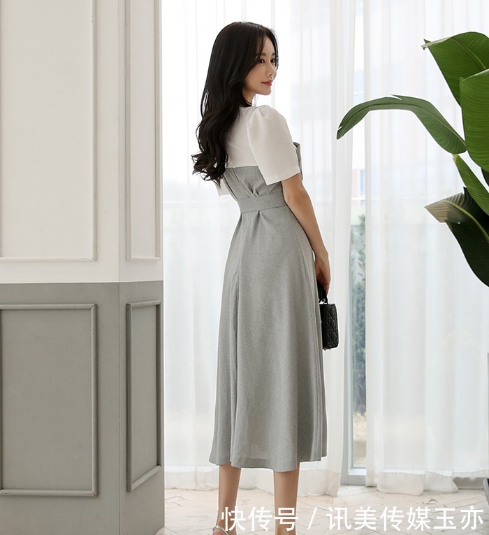 孙允珠：简式田园泥灰婉约清露百褶裙
