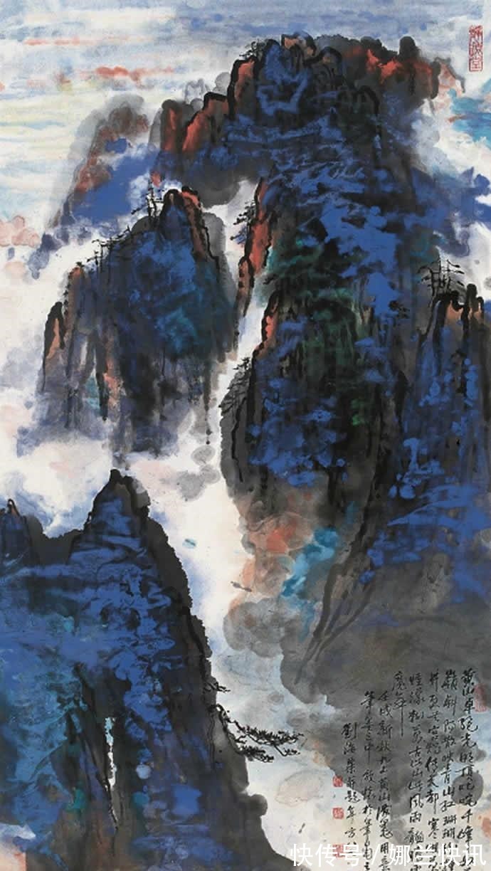 刘海粟!刘海粟的国画,画风让人叫绝,怎么会有这种绚丽神奇的颜色