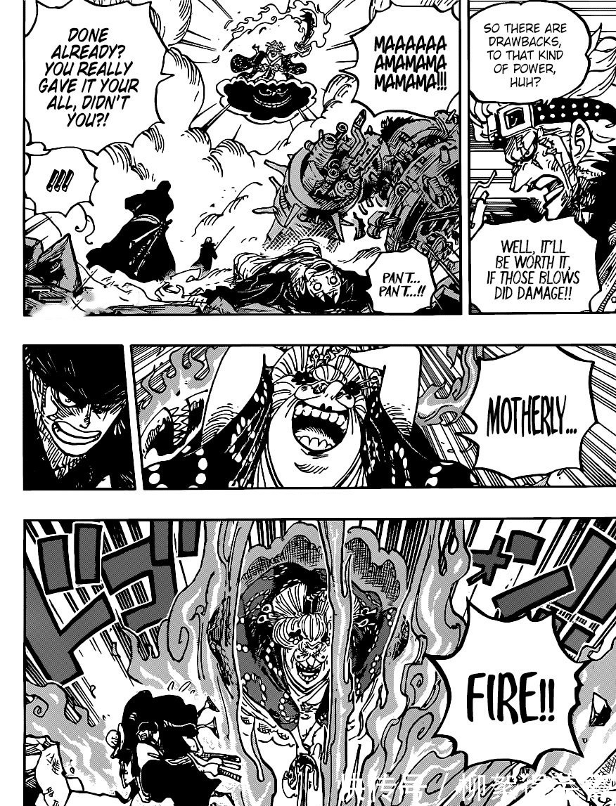 杨柳|海贼王最新话英文版,凯多被路飞猛打后想吞了他,索隆问过我吗