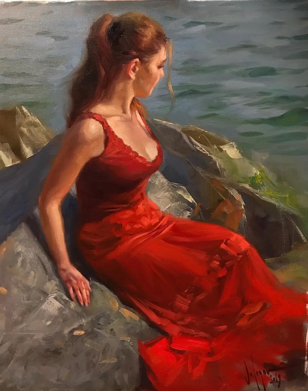 ·沃利戈夫|弗拉基米尔·沃利戈夫 的笔下,夏日繁花,娇媚女子,岁月静好