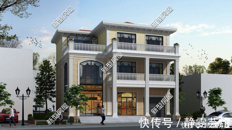 露台|宅基地临街,建房应该怎么设计?分享8套图纸总有一套适合你