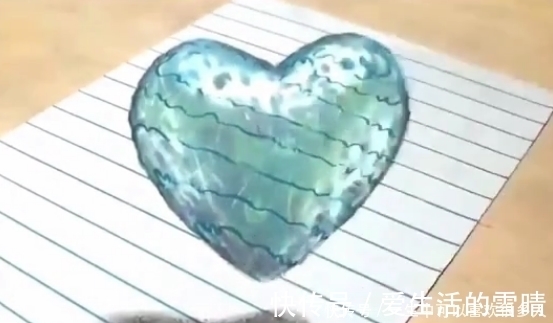 3D#美术生画3D立体爱心,成画后:不敢相信眼睛,网友:飘起来了