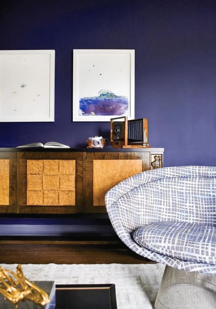 共存|海军蓝,复古与时尚并行的艺术画,简约的浪漫同经典共存