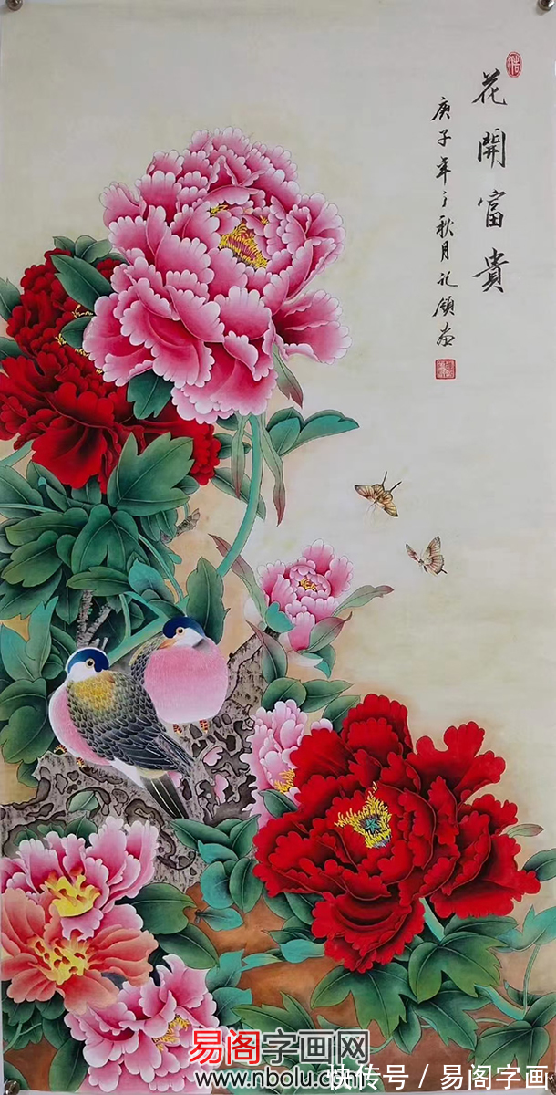 工笔花鸟画$胡记领 工笔重彩传承人 工笔花鸟画领军人物