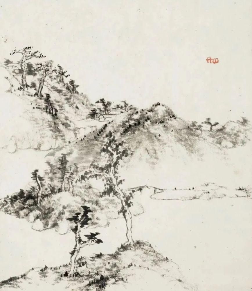 米氏$这套册页当不仅仅有山水也有花鸟,就是没有的是大红大绿的色彩