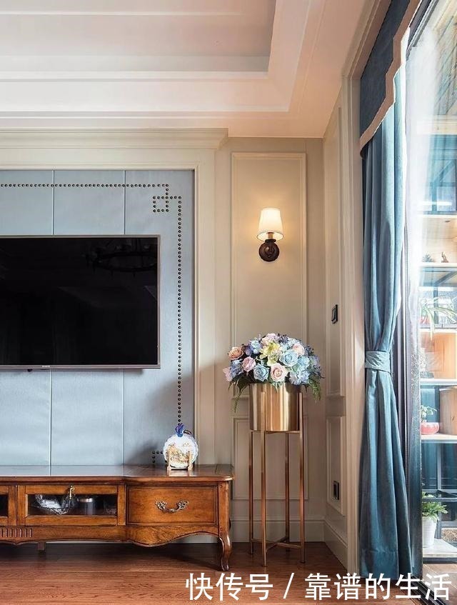 淡蓝色|130㎡现代美式,简约的优雅,好精致!130㎡现代美式,简约的优雅,好精致!