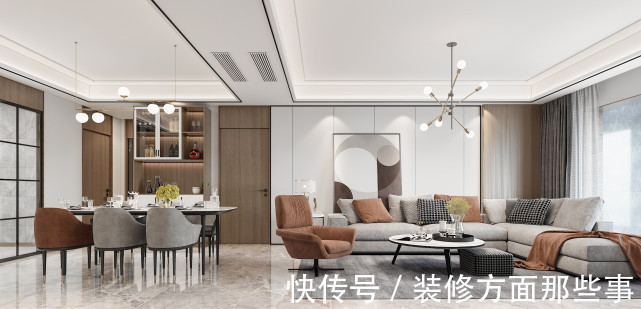 简约|126平现代简约三居室,格调大方,线条轻爽明快