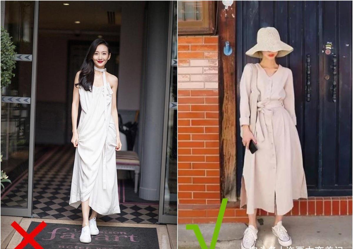 小白|今夏流行一种新穿法，叫“小白鞋+长裙”，时髦洋气，明星都上瘾
