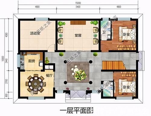 占地|农村二层四合院别墅效果图,带超大院子,在家建一栋养老足矣