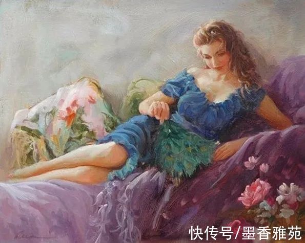 美国&美国性感美女油画,逼真动人