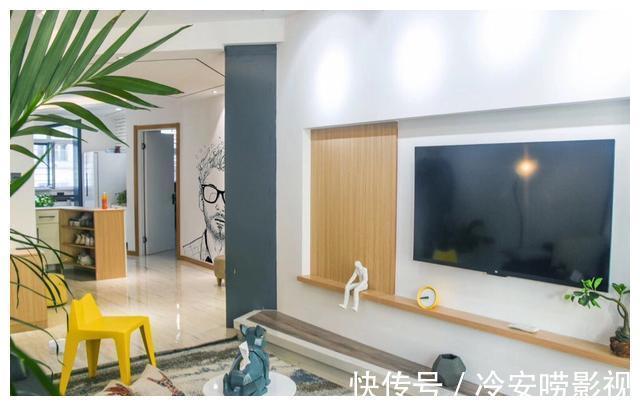 几何|75平小户型也可以很独特，几何吊顶充满创意，让大户型都羡慕不已