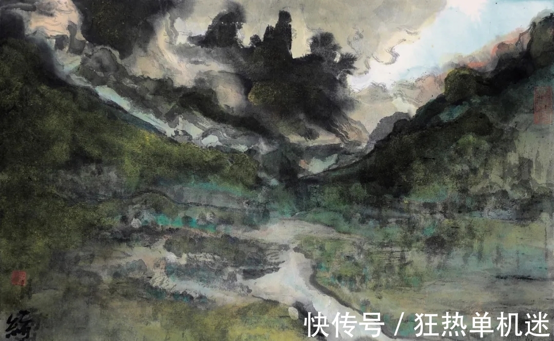 水墨山水画$李绪洪水墨山水画