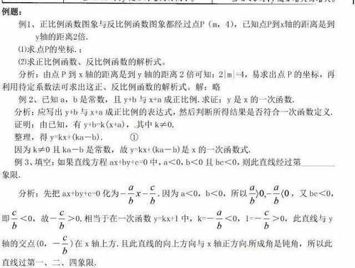 中考数学函数及图像知识点总结含典型例题