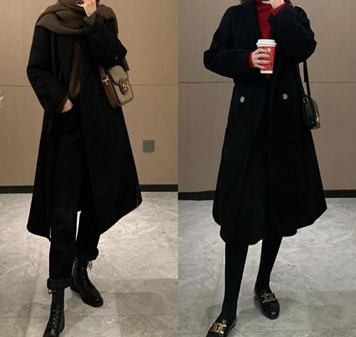 黑色大衣怎么穿最显瘦？这6种搭配赶紧学起来，时髦显瘦又优雅