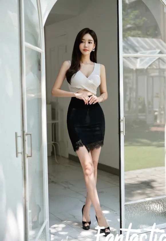 美图|美图欣赏：孙允珠，奶油太妃娇幻溢彩无袖仙女裙