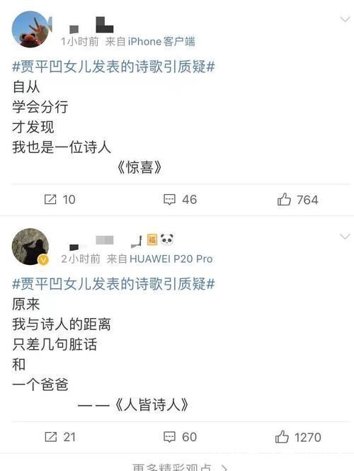 现代诗歌&著名作家贾平凹女儿诗歌引质疑，曾获青年文学奖，网友晒诗调侃