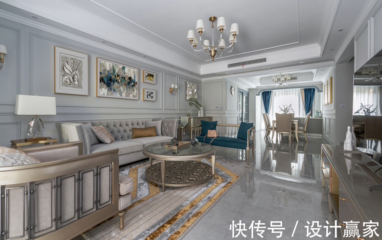 茶室|297㎡时尚美宅，华丽优雅的简美轻奢风，晒晒现场照