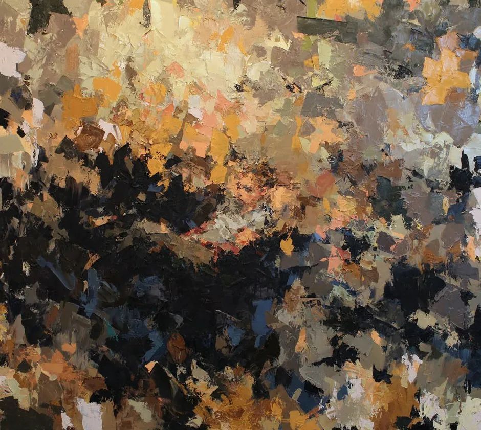 纹理&他将杂碎的色块,厚重的纹理,融于画中的人物