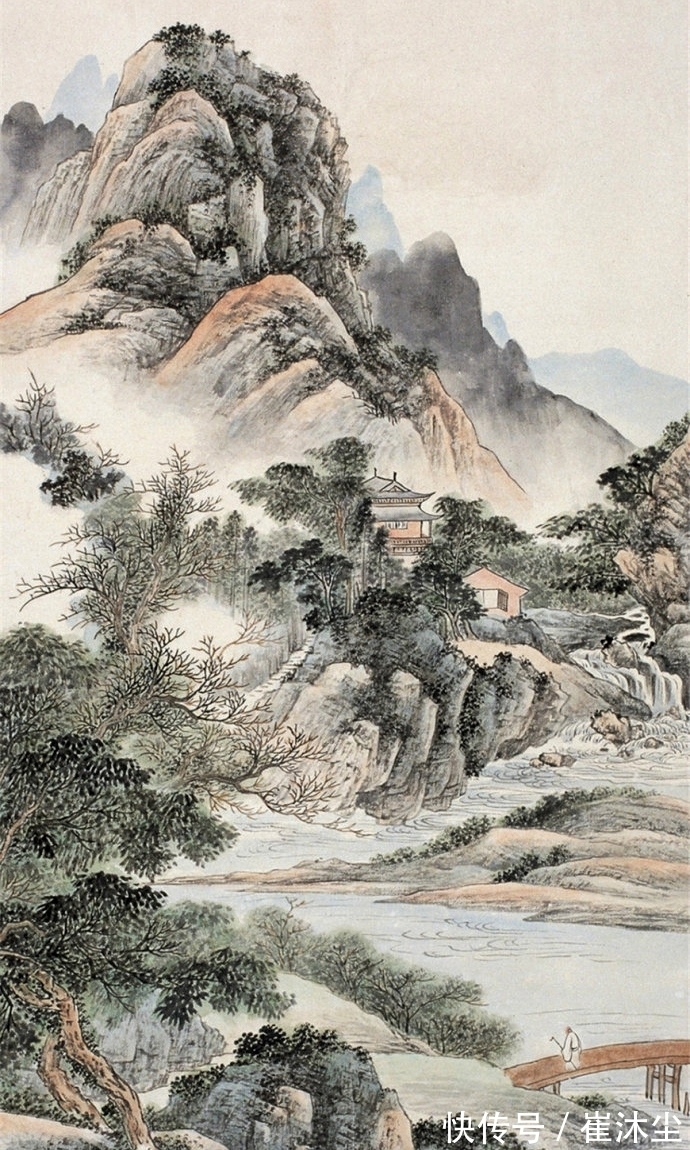 画派|南北相融,学习写生,祁大夔山水画欣赏