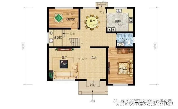 赤水|贵州习水、赤水农村二层现代别墅 平屋顶设计图纸 带堂屋大露台