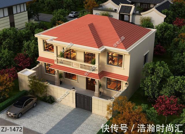 农村|14×9米带庭院二层洋楼，农村房子这样建，实用