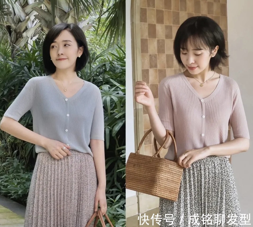 巧克力色|秋季有一种穿搭叫“针织衫+半裙”,简单好看又舒服,优雅又舒服