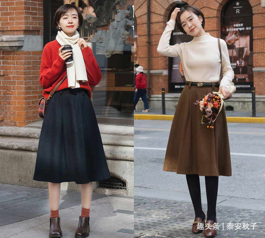 不装嫩不显老气质女人超爱的“毛衣+半身裙”穿搭优雅又漂亮