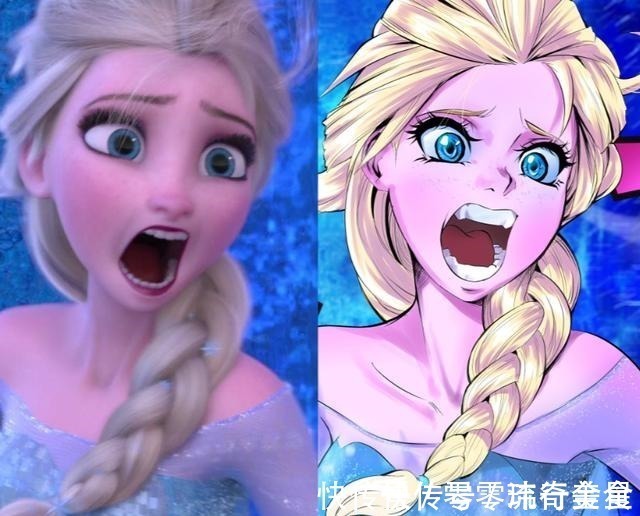木兰|当迪士尼公主换个画风,艾莎女王变表情包,木兰的新画风太美了