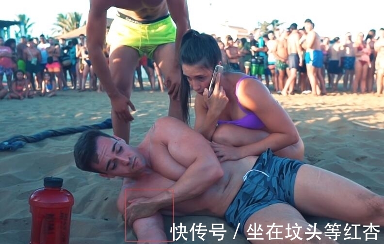 相撲|沙灘男孩向公眾挑戰相撲？獲勝者獎勵200歐元，卻不料二頭肌撕裂