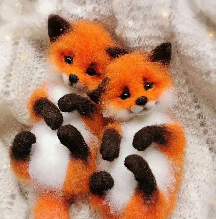 艺术家@逼真到极致的毛毡作品,毛茸茸的小动物,把心都融化了