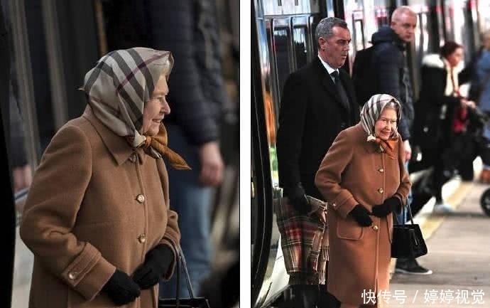 戴帽子|92岁英国女王难得淘气,扮成乡村老太好可爱,自己搭火车过圣诞