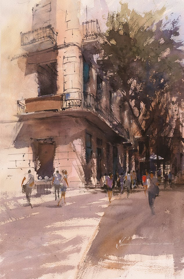 弗拉迪斯拉夫!印象水彩/美国当代艺术家弗拉迪斯拉夫水彩作品