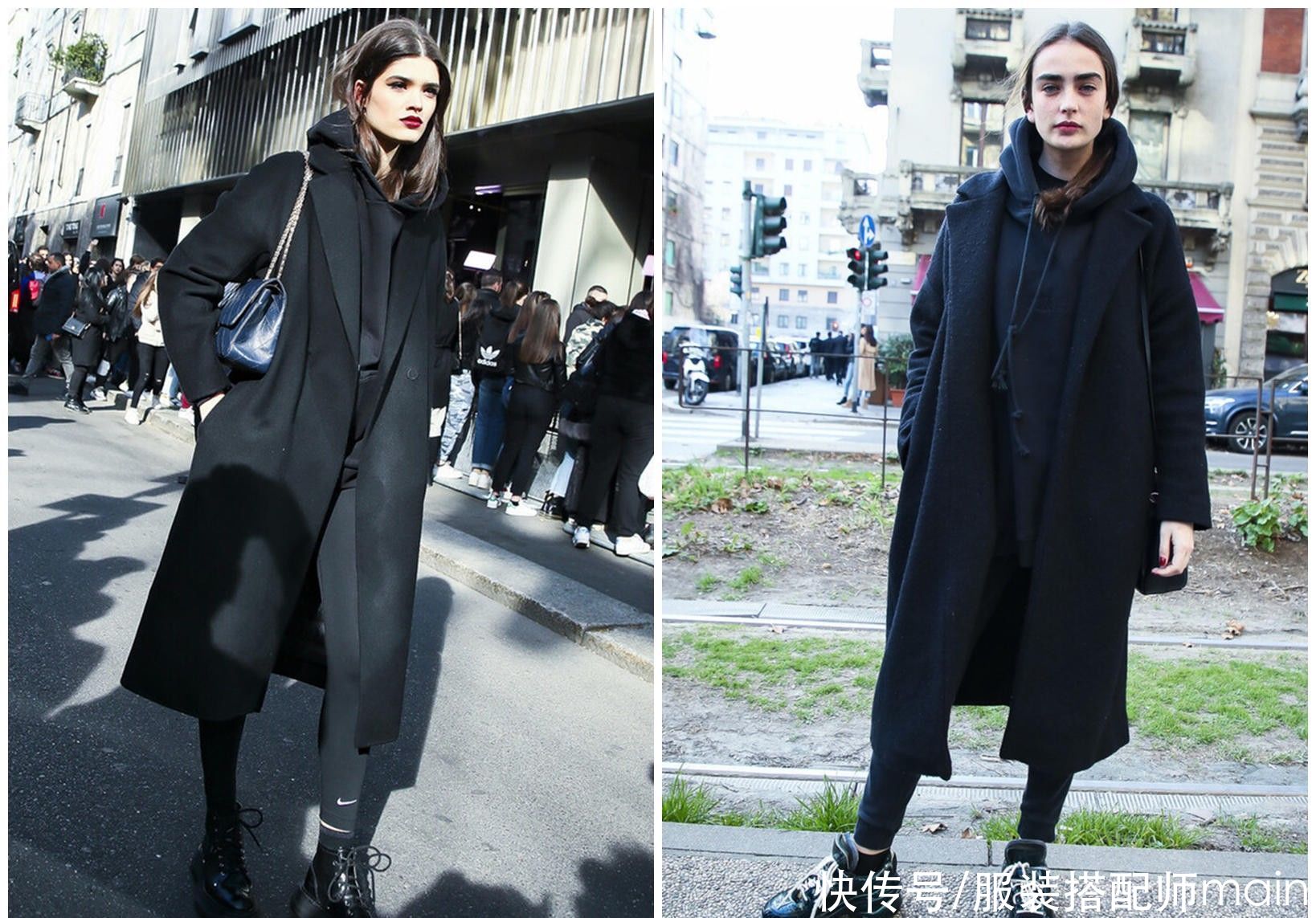 “大衣+连帽卫衣”才是今冬的王炸组合，高级又时髦，谁穿谁好看