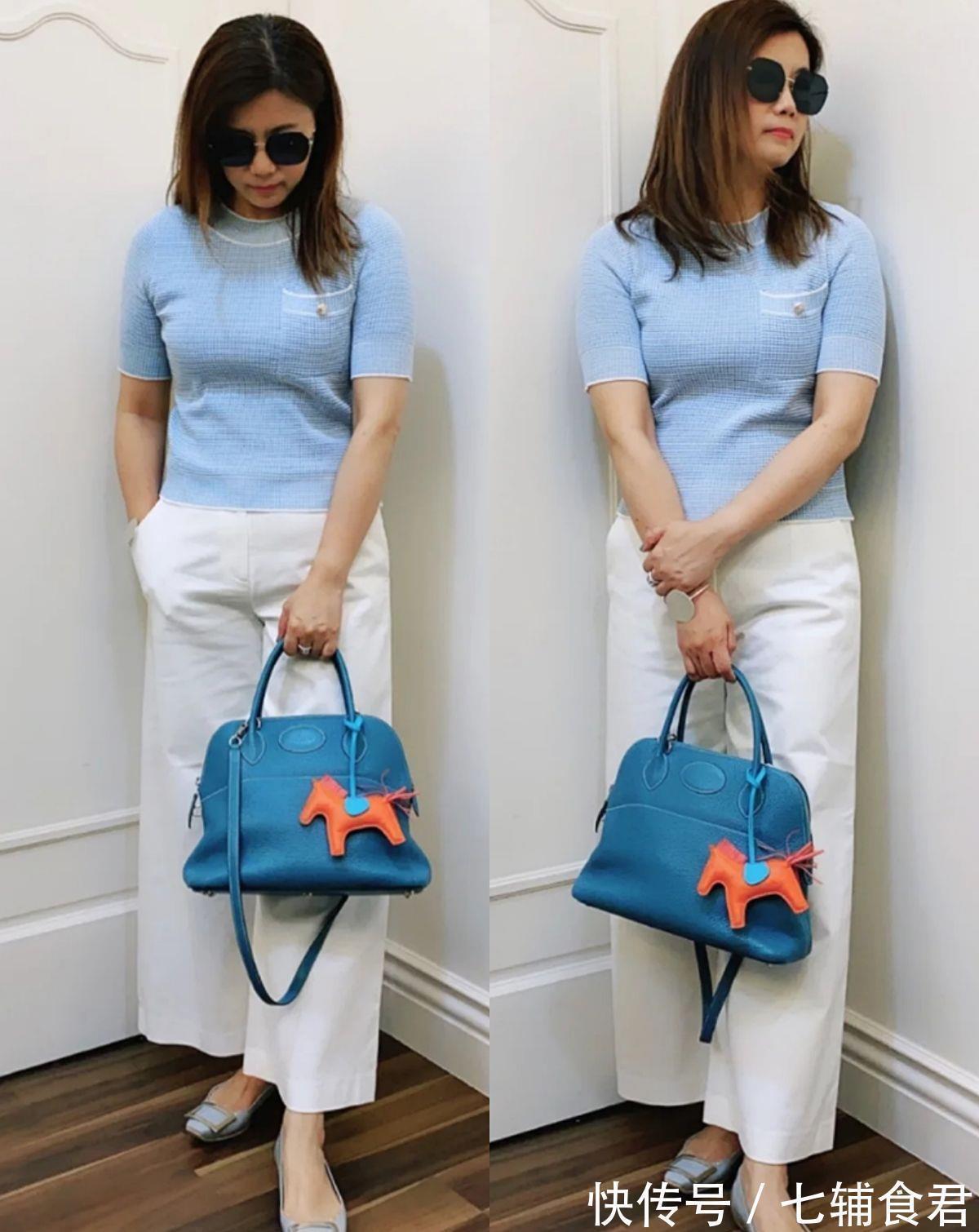 白裤子 这才是50岁微胖女人该有的打扮,白裤子“一衣多穿”,简约而高级